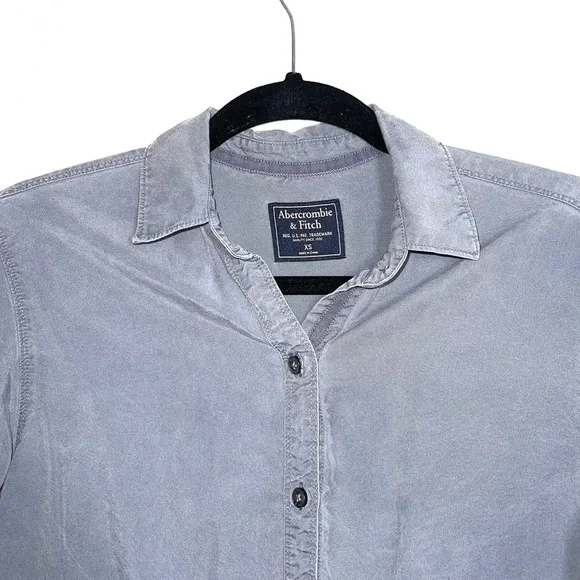 Abercrombie & Fitch Blue Gray Button Down Utility Shirt Xsmall Women’s - Picture 2 of 10